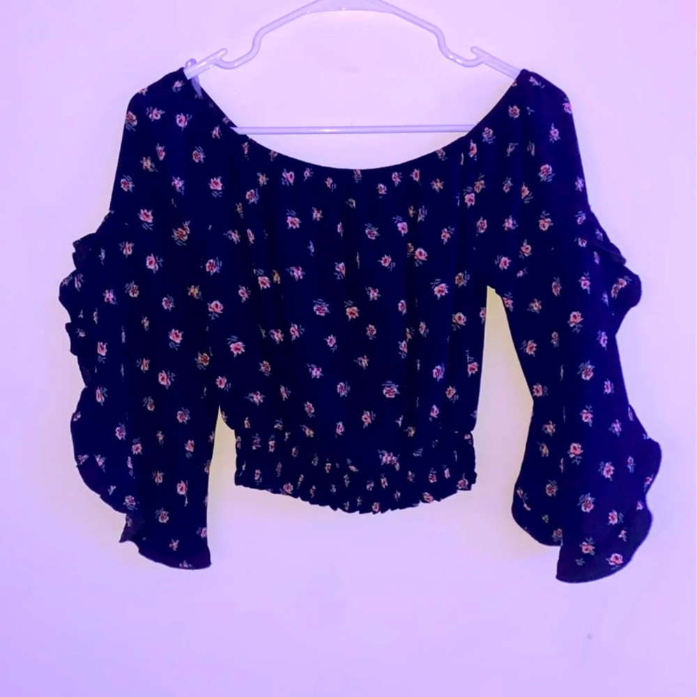 Francesca’s Bella Rain off-shoulder top